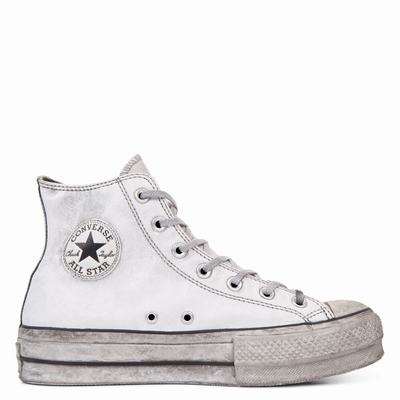 Converse Chuck Taylor All Star Leather Smoke Platform - Miesten Platform Kengät - Valkoinen